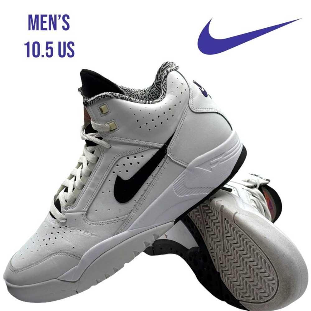Nike Flight Lite Men's Size 10.5 White Black High Basketball Sneakers Retro Shoe
